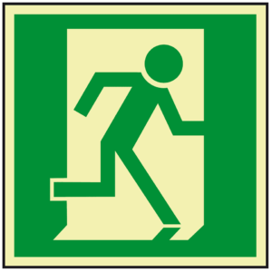PERMALIGHT® power FLUCHTWEGSCHILD & RETTUNGSZEICHEN Notausgang rechts, in Verbindung mit Zusatzpfeil zu verwenden