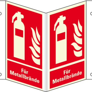 PERMALIGHT® plus BRANDSCHUTZZEICHEN Feuerlöscher "Für Metallbrände" – Nasenschild