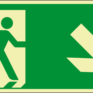 PERMALIGHT® power FLUCHTWEGSCHILD & RETTUNGSZEICHEN Notausgang rechts abwärts