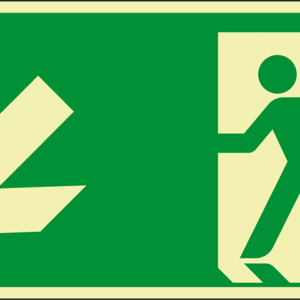 PERMALIGHT® power FLUCHTWEGSCHILD & RETTUNGSZEICHEN Notausgang links abwärts