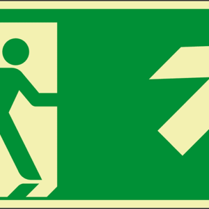 PERMALIGHT® power FLUCHTWEGSCHILD & RETTUNGSZEICHEN Notausgang rechts aufwärts