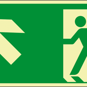 PERMALIGHT® power FLUCHTWEGSCHILD & RETTUNGSZEICHEN Notausgang links aufwärts