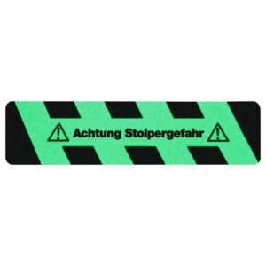 m2-Antirutschbelag™ UNIVERSAL Nachleuchtend "Achtung Stolpergefahr"