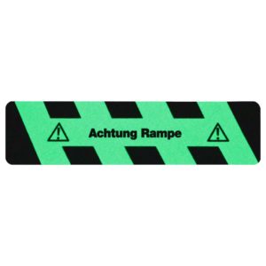 m2-Antirutschbelag™ UNIVERSAL Nachleuchtend "Achtung Rampe"
