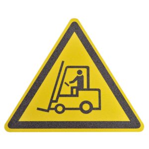 m2-Antirutschbelag™ Bodenmarkierer mit Sicherheitssymbol  "Vorsicht Stapler"