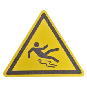 m2-Antirutschbelag™ Bodenmarkierer mit Sicherheitssymbol  "Vorsicht Rutschgefahr"