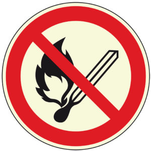 PERMALIGHT® plus VERBOTSZEICHEN Keine offene Flamme, Feuer, offene Zündquelle und Rauchen verboten