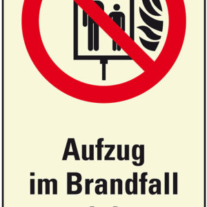 PERMALIGHT® plus BRANDSCHUTZZEICHEN Kombischild "Aufzug im Brandfall nicht benutzen"