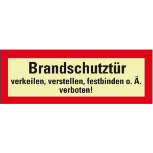 PERMALIGHT® power FEUERWEHRZEICHEN "Brandschutztür verkeilen, verstellen, festbinden o.Ä. verboten!"
