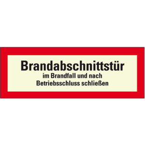 PERMALIGHT® plus FEUERWEHRZEICHEN "Brandabschnittstür im Brandfall und nach Betriebsschluss schließen"