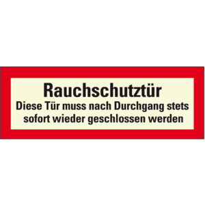 PERMALIGHT® plus FEUERWEHRZEICHEN "Rauchschutztür Diese Tür muss nach Durchgang stets sofort wieder geschlossen werden"