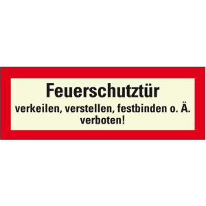 PERMALIGHT® plus FEUERWEHRZEICHEN "Feuerschutztür verkeilen, verstellen, festbinden o.Ä. verboten!"