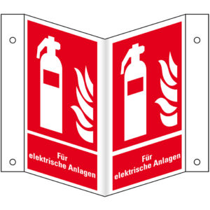 PERMALIGHT® plus BRANDSCHUTZZEICHEN Feuerlöscher "Für elektrische Anlagen" – Nasenschild