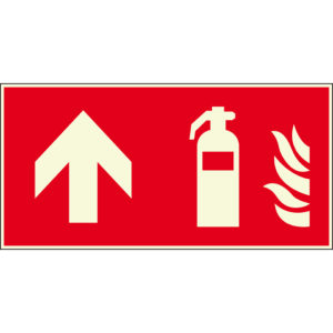 PERMALIGHT® plus BRANDSCHUTZZEICHEN Feuerlöscher und Pfeil geradeaus