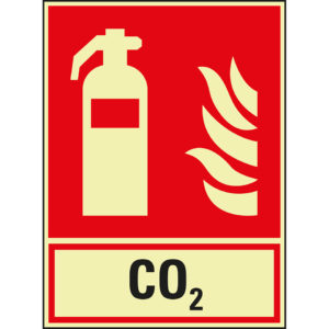 PERMALIGHT® power BRANDSCHUTZZEICHEN Kombischild Feuerlöscher "CO2"