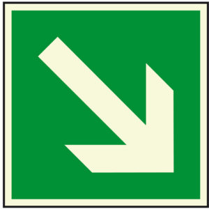 PERMALIGHT® plus FLUCHTWEGSCHILD & RETTUNGSZEICHEN Richtungsangabe diagonal