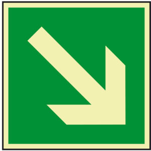 PERMALIGHT® power FLUCHTWEGSCHILD & RETTUNGSZEICHEN Richtungsangabe diagonal
