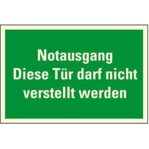 PERMALIGHT® plus FLUCHTWEGSCHILD & RETTUNGSZEICHEN "Notausgang Diese Tür darf nicht verstellt werden"