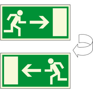 PERMALIGHT® plus FLUCHTWEGSCHILD & RETTUNGSZEICHEN Notausgang rechts/links – doppelseitig