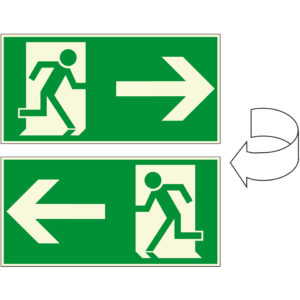 PERMALIGHT® plus FLUCHTWEGSCHILD & RETTUNGSZEICHEN Notausgang rechts/links – doppelseitig