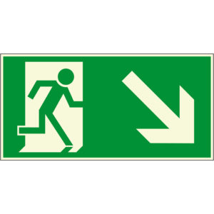 PERMALIGHT® plus FLUCHTWEGSCHILD & RETTUNGSZEICHEN Notausgang rechts abwärts