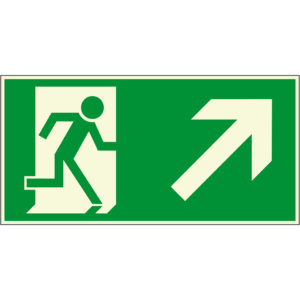 PERMALIGHT® plus FLUCHTWEGSCHILD & RETTUNGSZEICHEN Notausgang rechts aufwärts