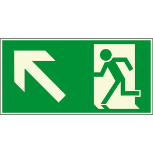 PERMALIGHT® plus FLUCHTWEGSCHILD & RETTUNGSZEICHEN Notausgang links aufwärts