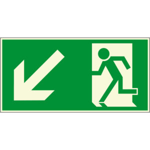 PERMALIGHT® plus FLUCHTWEGSCHILD & RETTUNGSZEICHEN Notausgang rechts abwärts