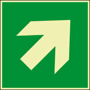 PERMALIGHT® power FLUCHTWEGSCHILD & RETTUNGSZEICHEN Richtungspfeil diagonal