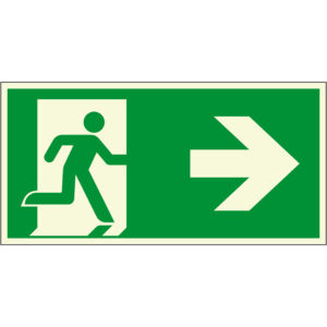 PERMALIGHT® plus FLUCHTWEGSCHILD & RETTUNGSZEICHEN XXL-Rettungszeichen Notausgang rechts