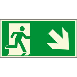 PERMALIGHT® plus FLUCHTWEGSCHILD & RETTUNGSZEICHEN Notausgang / Pfeil rechts abwärts