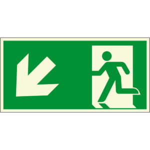 PERMALIGHT® plus FLUCHTWEGSCHILD & RETTUNGSZEICHEN Notausgang / Pfeil links abwärts