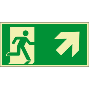 PERMALIGHT® power FLUCHTWEGSCHILD & RETTUNGSZEICHEN Notausgang rechts aufwärts