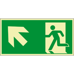 PERMALIGHT® power FLUCHTWEGSCHILD & RETTUNGSZEICHEN Notausgang links aufwärts