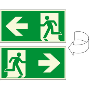 PERMALIGHT® plus FLUCHTWEGSCHILD & RETTUNGSZEICHEN XXL-Rettungszeichen Notausgang rechts/links – doppelseitig