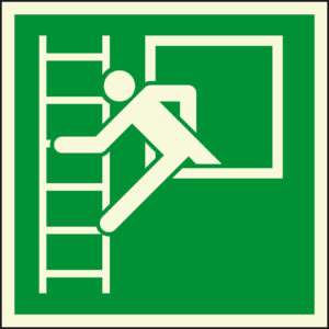 PERMALIGHT® plus FLUCHTWEGSCHILD & RETTUNGSZEICHEN Notausstieg mit Fluchtleiter