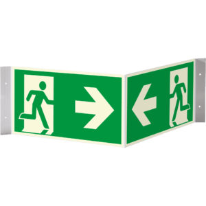 PERMALIGHT® plus FLUCHTWEGSCHILD & RETTUNGSZEICHEN Rettungsweg rechts/links – Nasenschild