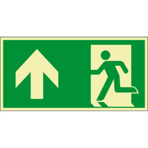 PERMALIGHT® power FLUCHTWEGSCHILD & RETTUNGSZEICHEN Notausgang geradeaus / Pfeil nach oben
