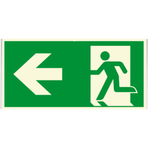 PERMALIGHT® plus FLUCHTWEGSCHILD & RETTUNGSZEICHEN Notausgang / Pfeil nach links – Komponente für Rettungswürfel
