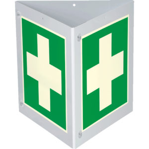 PERMALIGHT® plus ERSTE HILFE ZEICHEN Erste Hilfe Kreuz – Triarama Set (3D Schild)