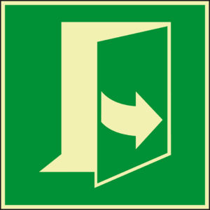 PERMALIGHT® power FLUCHTWEGSCHILD & RETTUNGSZEICHEN Hinterlegung der Öffnungsseite von Rettungstüren – linke Seite