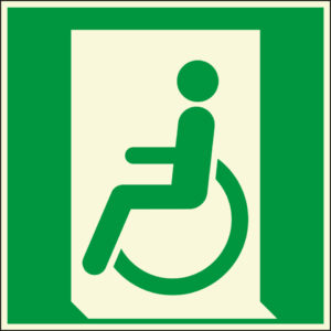 PERMALIGHT® plus FLUCHTWEGSCHILD & RETTUNGSZEICHEN Notausgang links für nicht gehfähige oder gehbeeinträchtigte Personen