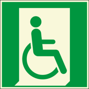 PERMALIGHT® plus FLUCHTWEGSCHILD & RETTUNGSZEICHEN Notausgang rechts für nicht gehfähige oder gehbeeinträchtigte Personen