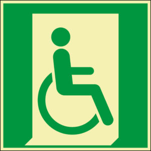 PERMALIGHT® power FLUCHTWEGSCHILD & RETTUNGSZEICHEN Notausgang rechts für nicht gehfähige oder gehbeeinträchtigte Personen
