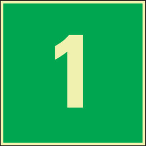 PERMALIGHT® power FLUCHTWEGSCHILD & RETTUNGSZEICHEN Etagennummer 1