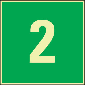 PERMALIGHT® power FLUCHTWEGSCHILD & RETTUNGSZEICHEN Etagennummer 2