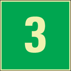 PERMALIGHT® power FLUCHTWEGSCHILD & RETTUNGSZEICHEN Etagennummer 3