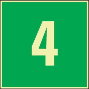 PERMALIGHT® power FLUCHTWEGSCHILD & RETTUNGSZEICHEN Etagennummer 4