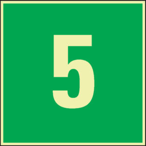 PERMALIGHT® power FLUCHTWEGSCHILD & RETTUNGSZEICHEN Etagennummer 5