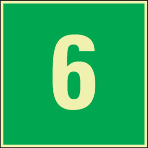 PERMALIGHT® power FLUCHTWEGSCHILD & RETTUNGSZEICHEN Etagennummer 6